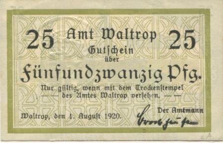 Waltrop - Amt - 1.8.1920 - 25 Pfennig 