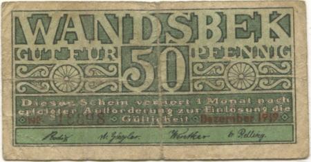 Wandsbek (heute: Hamburg) - Stadt - Dezember 1919 - 50 Pfennig 