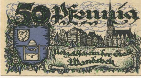 Wandsbek (heute: Hamburg) - Stadt - Januar 1921 - 50 Pfennig 
