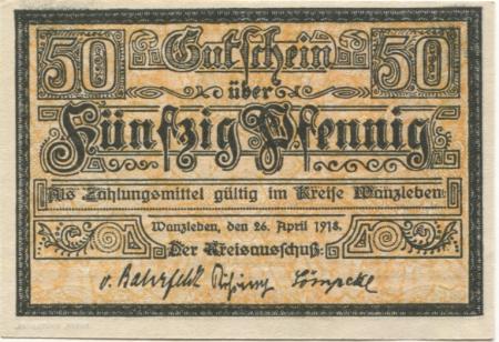Wanzleben - Kreis - 26.4.1918 - 50 Pfennig 