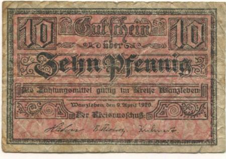Wanzleben - Kreis - 9.4.1920 - 10 Pfennig 