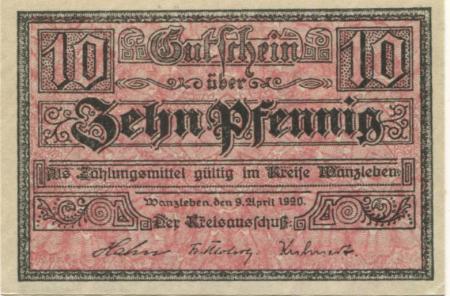 Wanzleben - Kreis - 9.4.1920 - 10 Pfennig 
