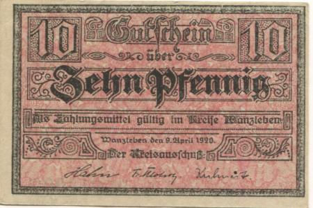 Wanzleben - Kreis - 9.4.1920 - 10 Pfennig 