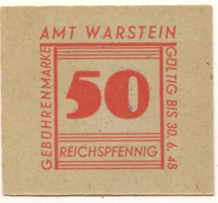 Warstein - Amt - - 30.6.1948 - 50 Pfennig 