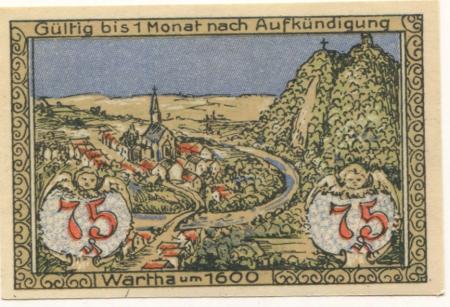 Wartha (heute: PL-Bardo) - Stadt - 11.8.1921 - 75 Pfennig 