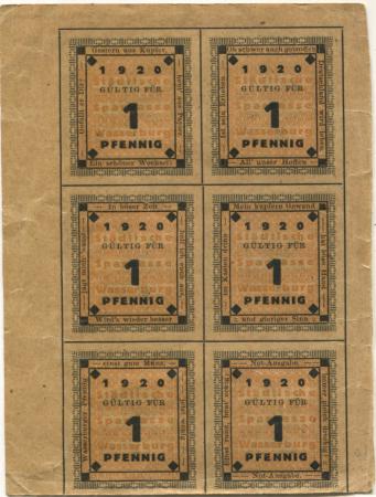 Wasserburg - Städtische Sparkasse - 1920 - (6) Pfennig 
