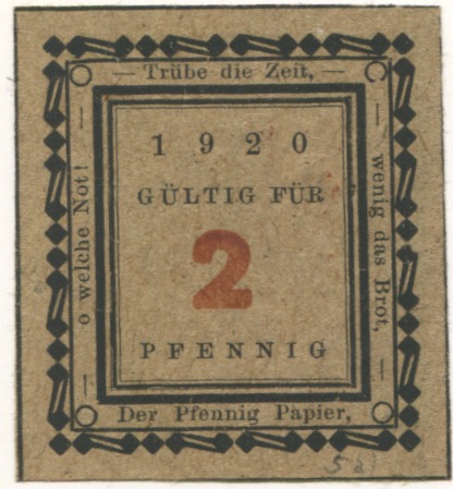 Wasserburg - Städtische Sparkasse - 1920 - 2 Pfennig 