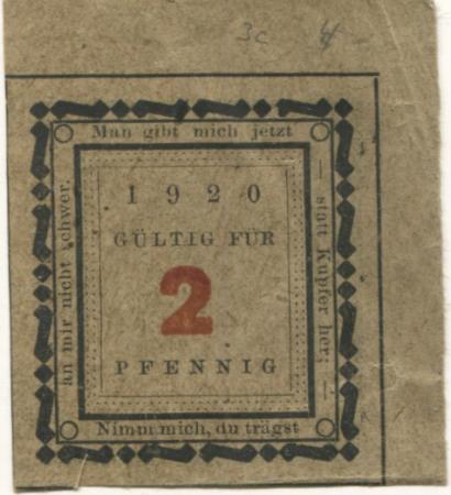 Wasserburg - Städtische Sparkasse - 1920 - 2 Pfennig 