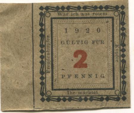 Wasserburg - Städtische Sparkasse - 1920 - 2 Pfennig 