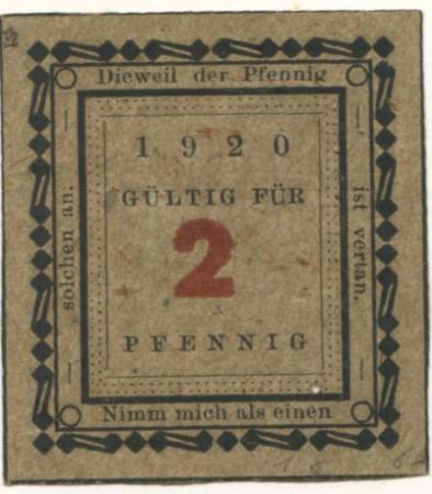 Wasserburg - Städtische Sparkasse - 1920 - 2 Pfennig 
