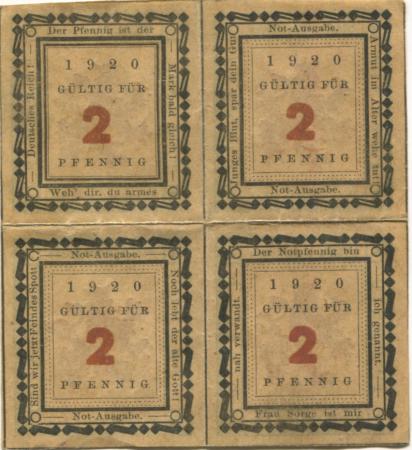 Wasserburg - Städtische Sparkasse - 1920 - (8) Pfennig 