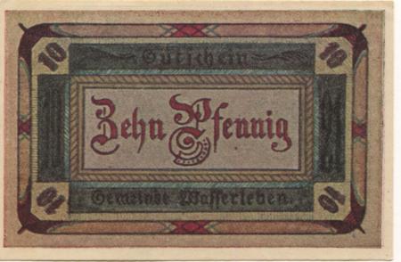 Wasserleben (heute: Nordharz) - Gemeinde - 1921 - 10 Pfennig 