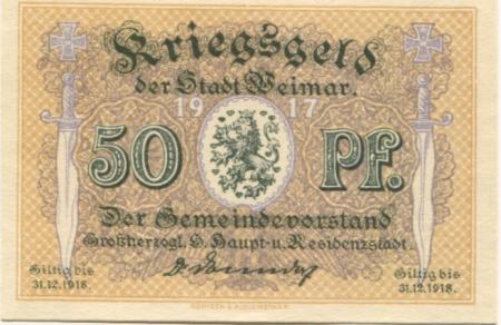 Weimar - Stadt - 1917 - 31.12.1918 - 50 Pfennig 
