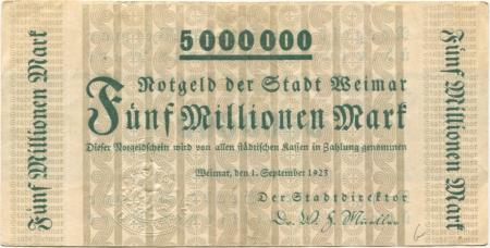 Weimar - Stadt - 1.9.1923 - 5 Millionen Mark 