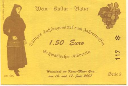 Weinstadt - Gikas, Familie, Gaststätte Gaispeter, Im Obenhinaus 5 - 16./17.6.2007 - 1.50 Euro 