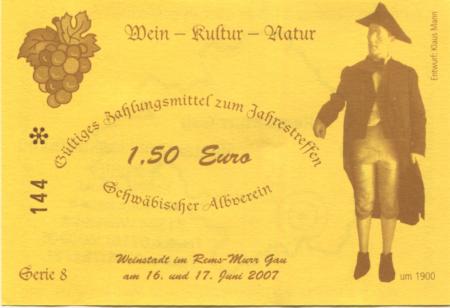 Weinstadt - Leybold, Familie, Restaurant Häckermühle Remstal, Brückenstr. 9 - 16./17.6.2007 - 1.50 Euro 