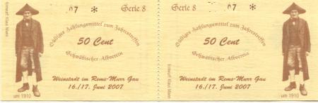 Weinstadt - Schwäbischer Albverein - 16./17.6.2007 - (1) Euro 