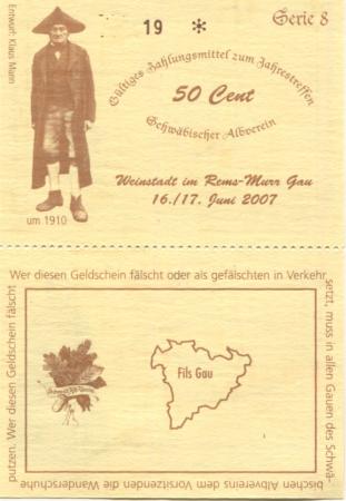 Weinstadt - Schwäbischer Albverein - 16./17.6.2007 - (1) Euro 