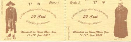 Weinstadt - Schwäbischer Albverein - 16./17.6.2007 - (1) Euro 