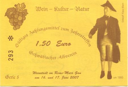 Weinstadt-Beutelsbach - Schäfer, Metzgerei GmbH, Daimlerstr. 8 - 16./17.6.2007 - 1.50 Euro 