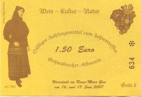 Weinstadt-Beutelsbach - Schäfer, Metzgerei GmbH, Daimlerstr. 8 - 16./17.6.2007 - 1.50 Euro 