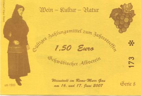 Weinstadt-Beutelsbach - Schmid, Uwe, Familie, Landgasthof Löwen, Marktstr. 47 - 16./17.6.2007 - 1.50 Euro 