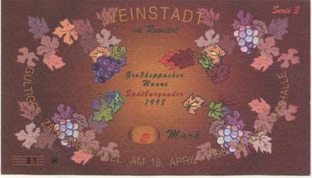 Weinstadt-Endersbach - Württembergischer Philatelistenverein, Sammlergruppe Weinstadt, Treffen Jahnhalle - 18.4.1998 - 2 DM 