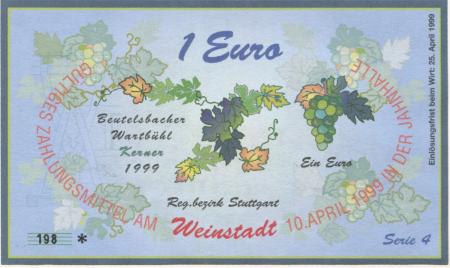 Weinstadt-Endersbach - Württembergischer Philatelistenverein, Sammlergruppe Weinstadt, Treffen Jahnhalle - 10.4.1999 - 1 Euro 
