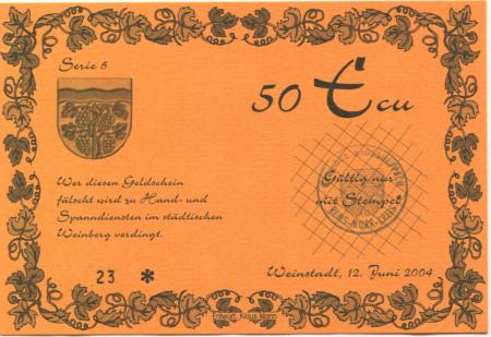 Weinstadt-Großheppach - Gemeinde Großheppach, Gründungsfeier - 12.6.2004 - 50 Ecu 