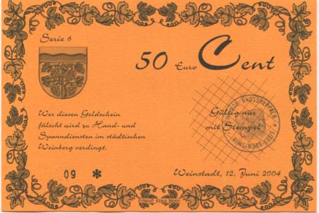 Weinstadt-Großheppach - Gemeinde Großheppach, Gründungsfeier - 12.6.2004 - 50 Cent 