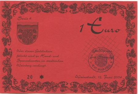 Weinstadt-Großheppach - Gemeinde Großheppach, Gründungsfeier - 12.6.2004 - 1 Euro 