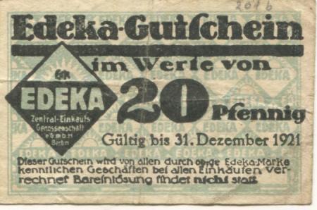 Weißenfels - Einkaufsverein Weißenfelser Kolonialwarenhändler - - 31.12.1921 - 20 Pfennig 