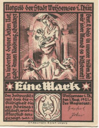 Weißensee - Stadt - 1.8.1921 - 1 Mark 