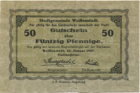 Weißenstadt - Stadt - 22.1.1917 - 50 Pfennig 