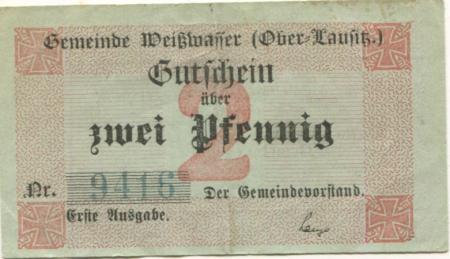Weißwasser - Gemeinde - - 31.12.1918 - 2 Pfennig 