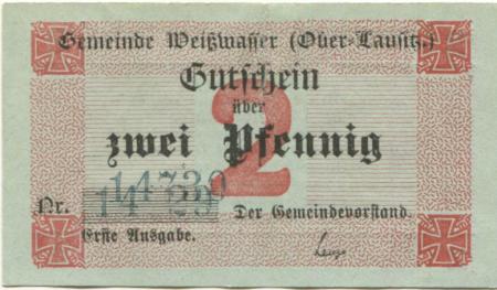 Weißwasser - Gemeinde - - 31.12.1918 - 2 Pfennig 