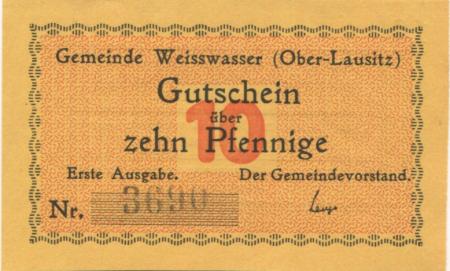 Weißwasser - Gemeinde - - 31.12.1918 - 10 Pfennig 