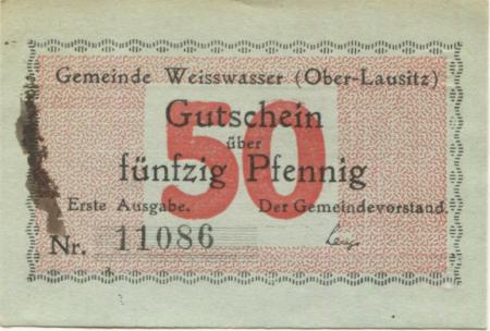 Weißwasser - Gemeinde - - 31.12.1918 - 50 Pfennig 