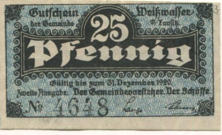 Weißwasser - Gemeinde - - 31.12.1920 - 25 Pfennig 