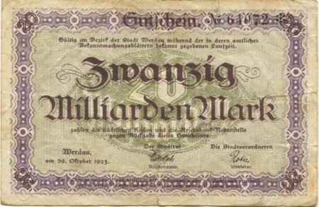 Werdau - Stadt - 25.10.1923 - 20 Milliarden Mark 