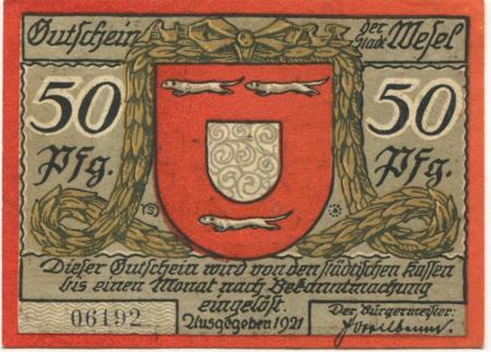 Wesel - Stadt - 1921 - 50 Pfennig 