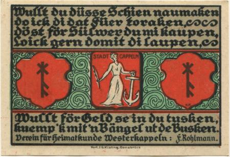 Westerkappeln - Verein für Heimatkunde - -- - 1 Mark 