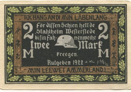 Westerstede - Stahlhelm-Bund, Gruppe Westerstede - 1922 - 2 Mark 