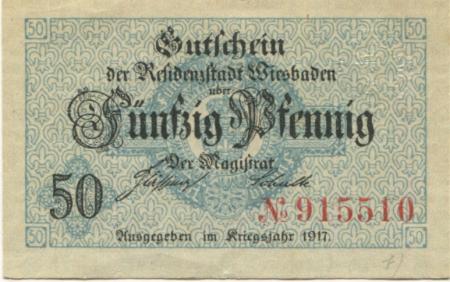 Wiesbaden - Stadt - 1917 - 50 Pfennig 