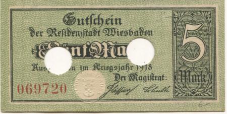Wiesbaden - Stadt - 1918 - 1.2.1919 - 5 Mark 