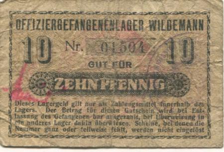Wildemann (heute: Clausthal-Zellerfeld) - Offiziergefangenenlager - -- - 10 Pfennig 