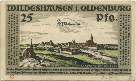 Wildeshausen - Stadt - 1.12.1921 - 25 Pfennig 