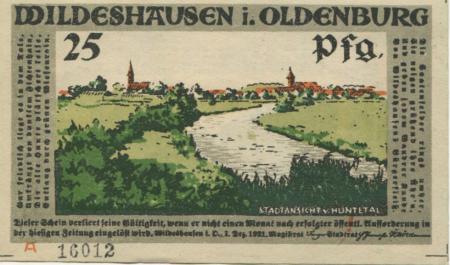 Wildeshausen - Stadt - 1.12.1921 - 25 Pfennig 