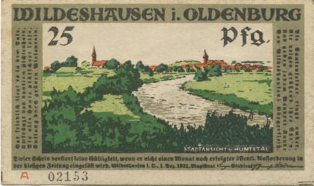 Wildeshausen - Stadt - 1.12.1921 - 25 Pfennig 