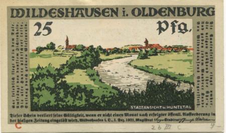 Wildeshausen - Stadt - 1.12.1921 - 25 Pfennig 